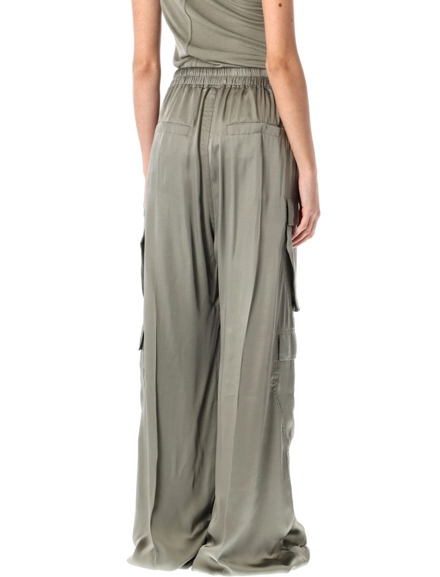 Rick Owens Cargobelas Celadon Cargo Pants With Wide Leg
