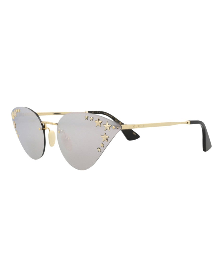 Gucci Cat Eye-Frame Metal Sunglasses