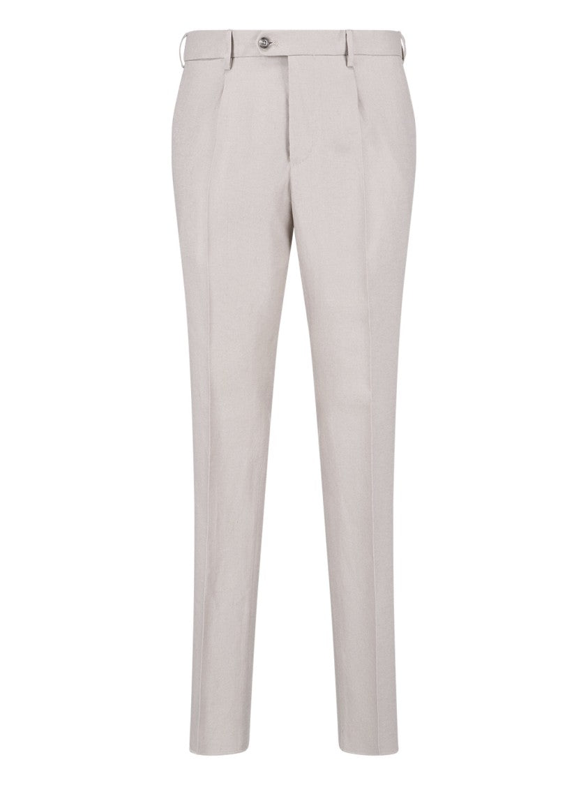 Tagliatore Gray Double-Breasted Linen Suit