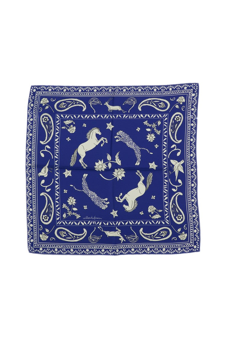 Alberto Biani Double-Sided Graphic Print Silk Foulard