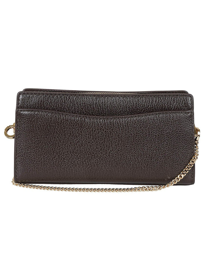 Michael Kors Hamilton Chocolate Hammered Leather Clutch