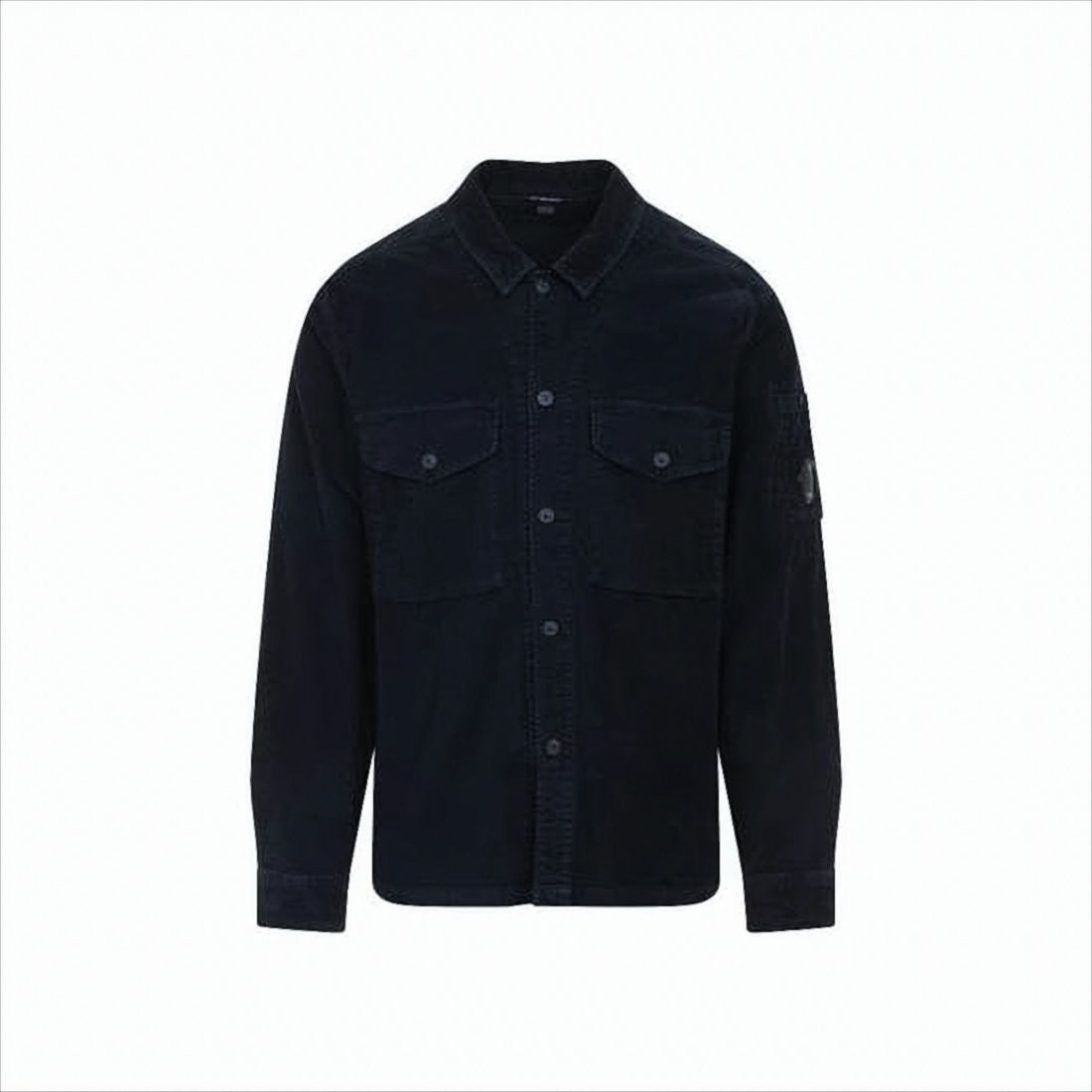 C.P. Company Classic Black Shirt-Style Jacket With Structured Collar And Flap Pockets