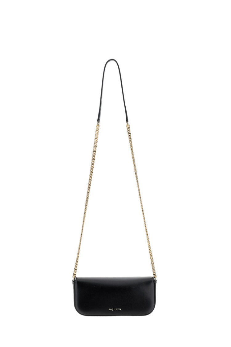 Alexander Mcqueen Rectangular Leather Shoulder Bag With Gold-Tone Chain