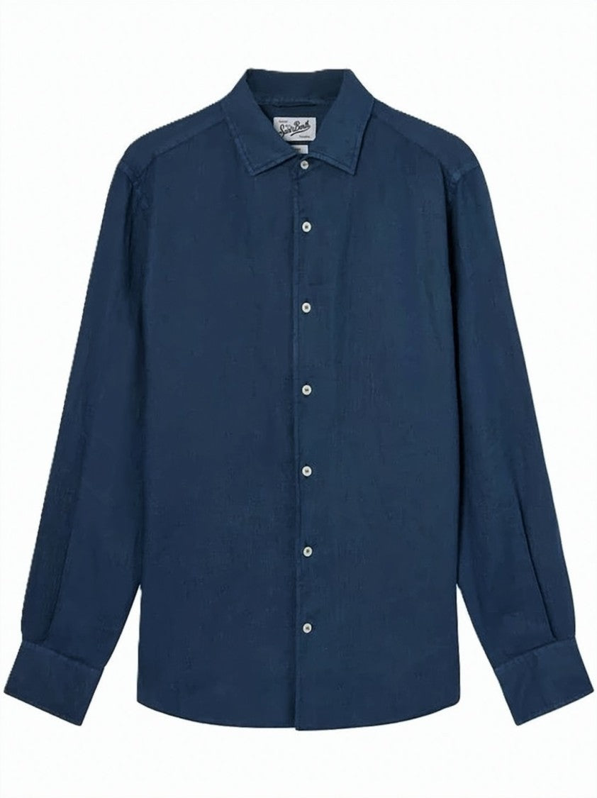 Mc2 Saint Barth Long-Sleeve Button-Up Shirt With Pointed Collar