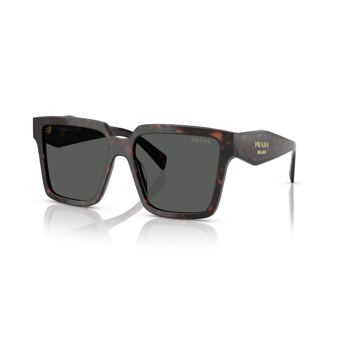 Prada 0Pr 24Zs Oversized Square Frame Tortoiseshell Sunglasses