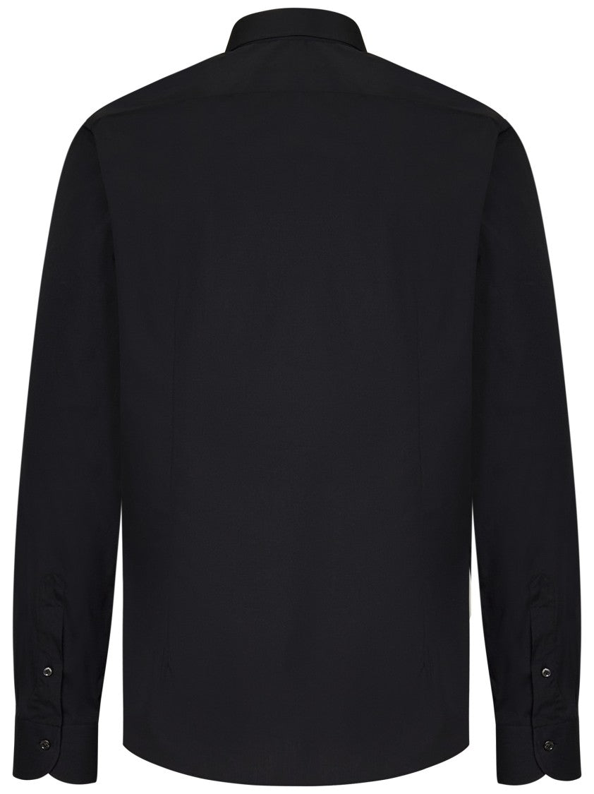 Franzese Collection Tailored Black Shirt With Mother-Of-Pearl Buttons