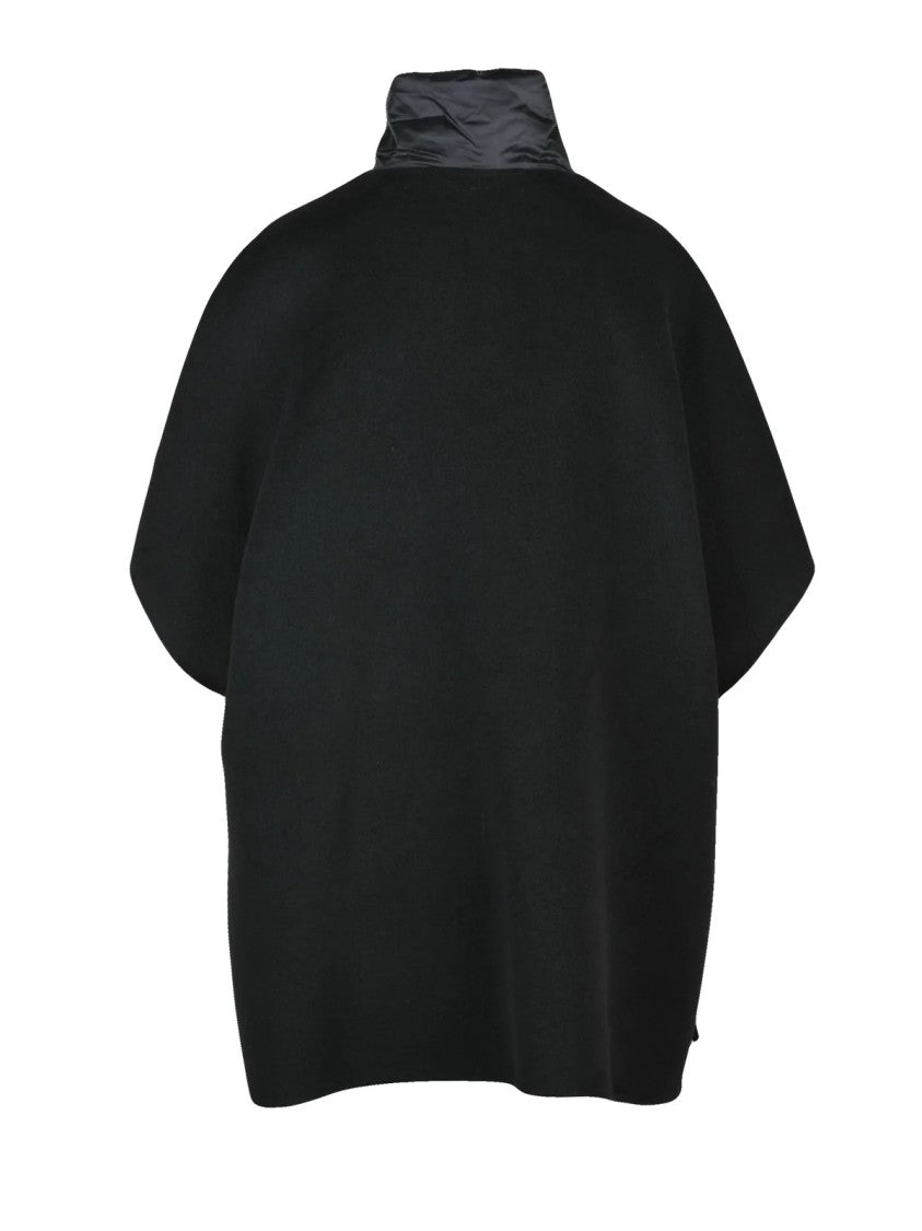 Emme By Marella Lightweight Black Mantella With High Collar And Practical Pockets