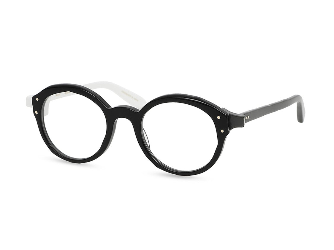 Masahiro Maruyama Black/White Mm-0112 Round Eyeglasses