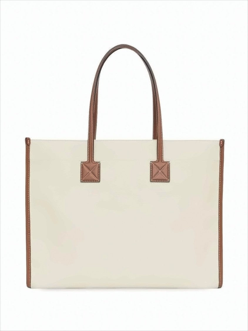 Burberry Structured Rectangular Canvas Shoulder Bag