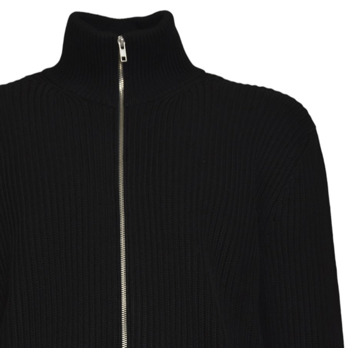 Mm6 By Maison Margiela Ribbed Knit Zip-Up Sweater With High Collar