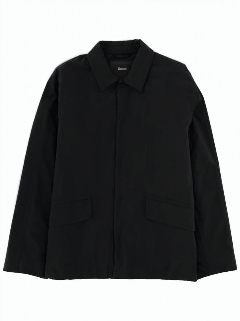 Herno Black Polyamide Jacket And Concealed Closure