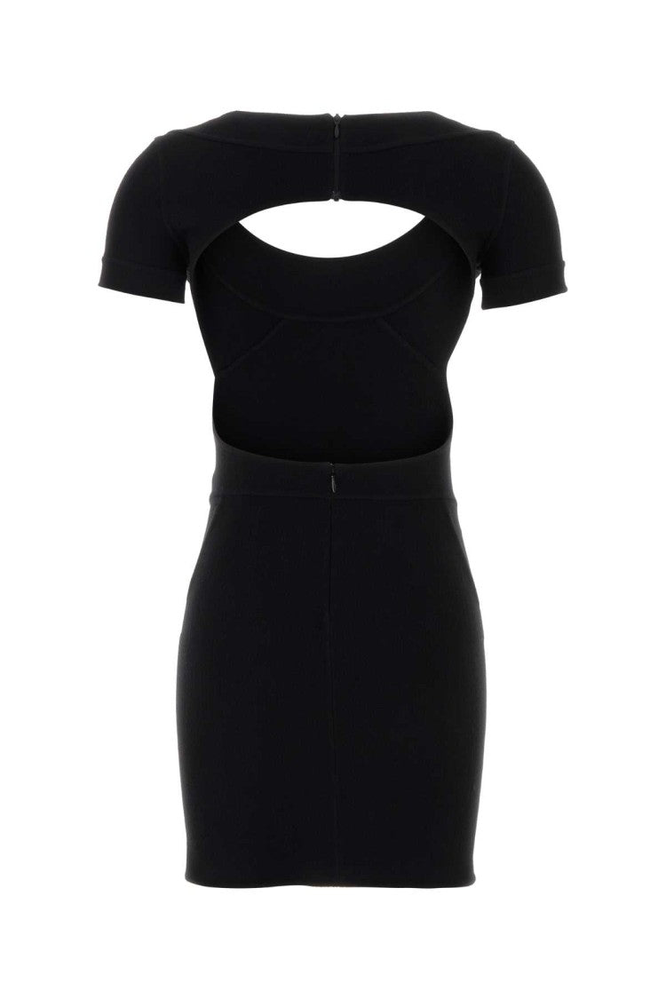 Dsquared2 Black Stretch Wool Blend Mini Dress