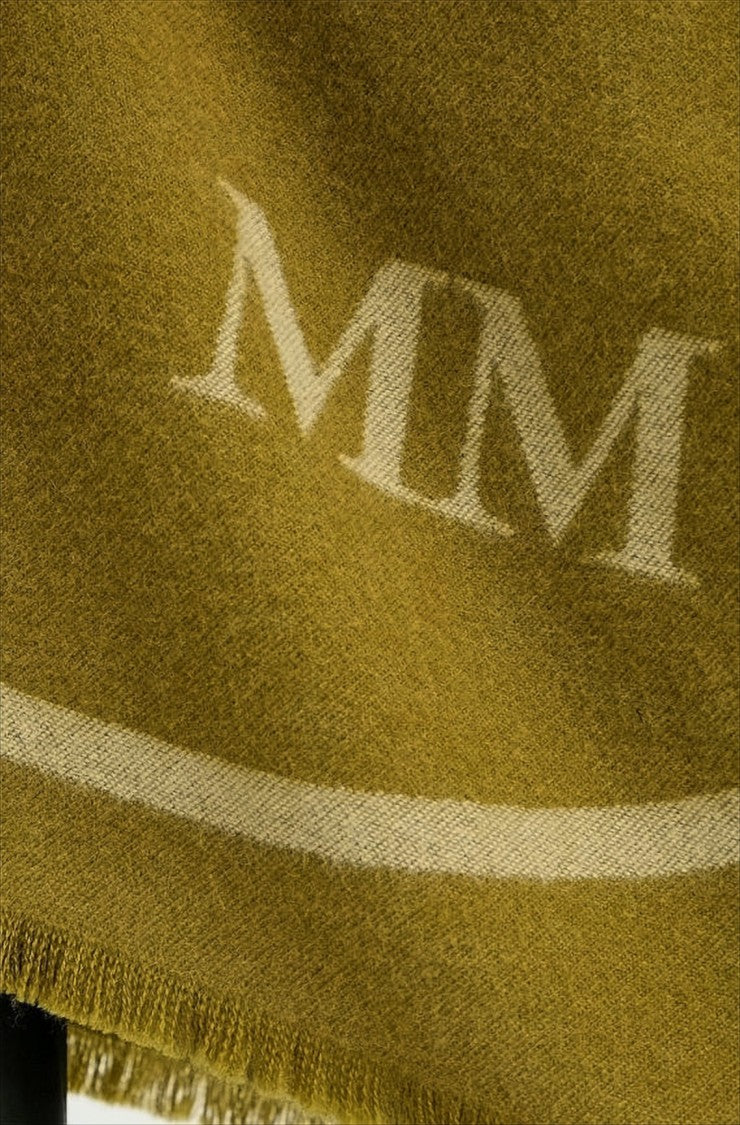 Max Mara Patterned Knit Poncho With Fringed Edges