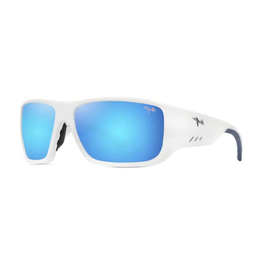 Maui Jim Keha Bold Rectangular Frame Sunglasses With Blue Mirrored Lenses