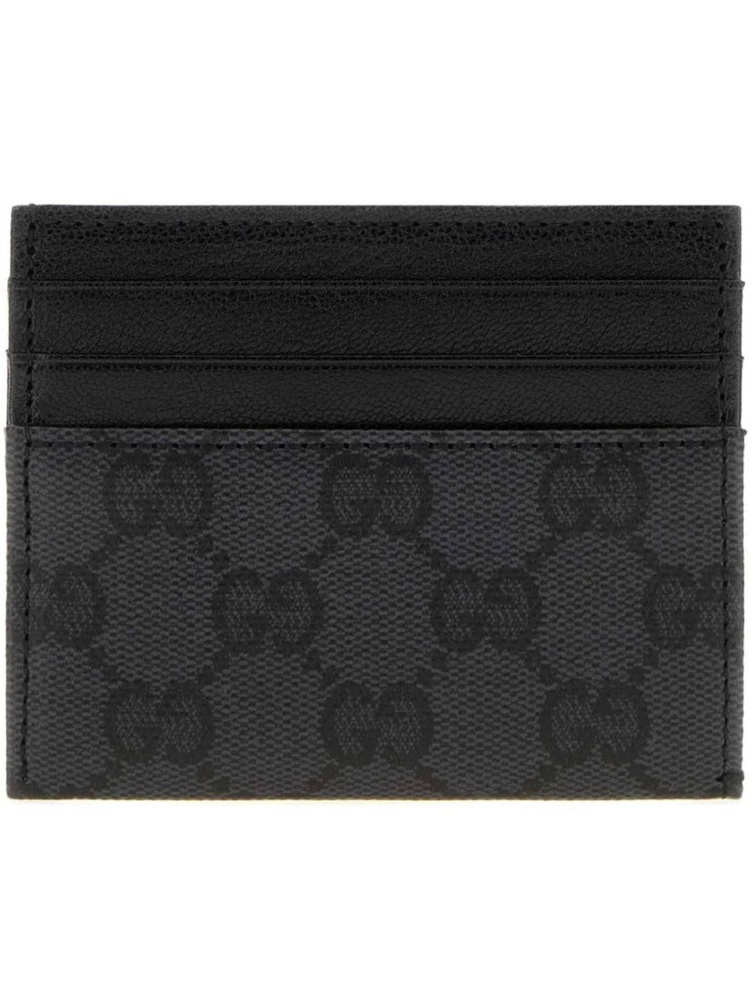 Gucci Interlocking Double G Textured Credit Card Case - Black