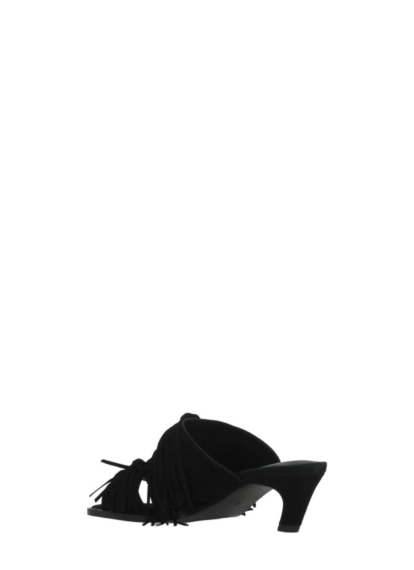 Ash Black Quincy Fringed Suede Loafers