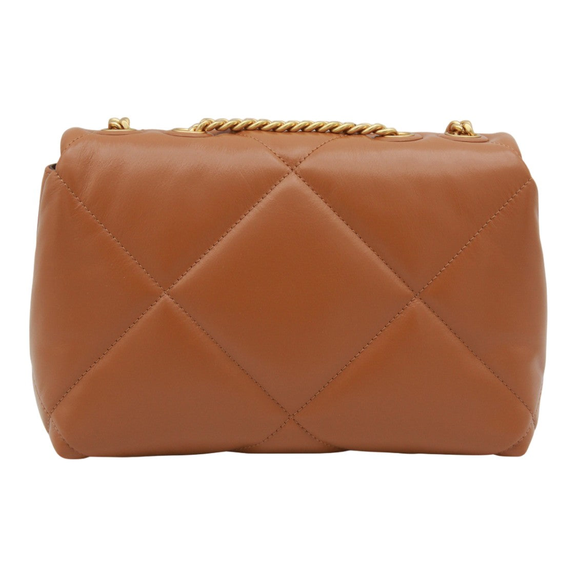Tory Burch Quilted Brown Handbag With Chain Strap