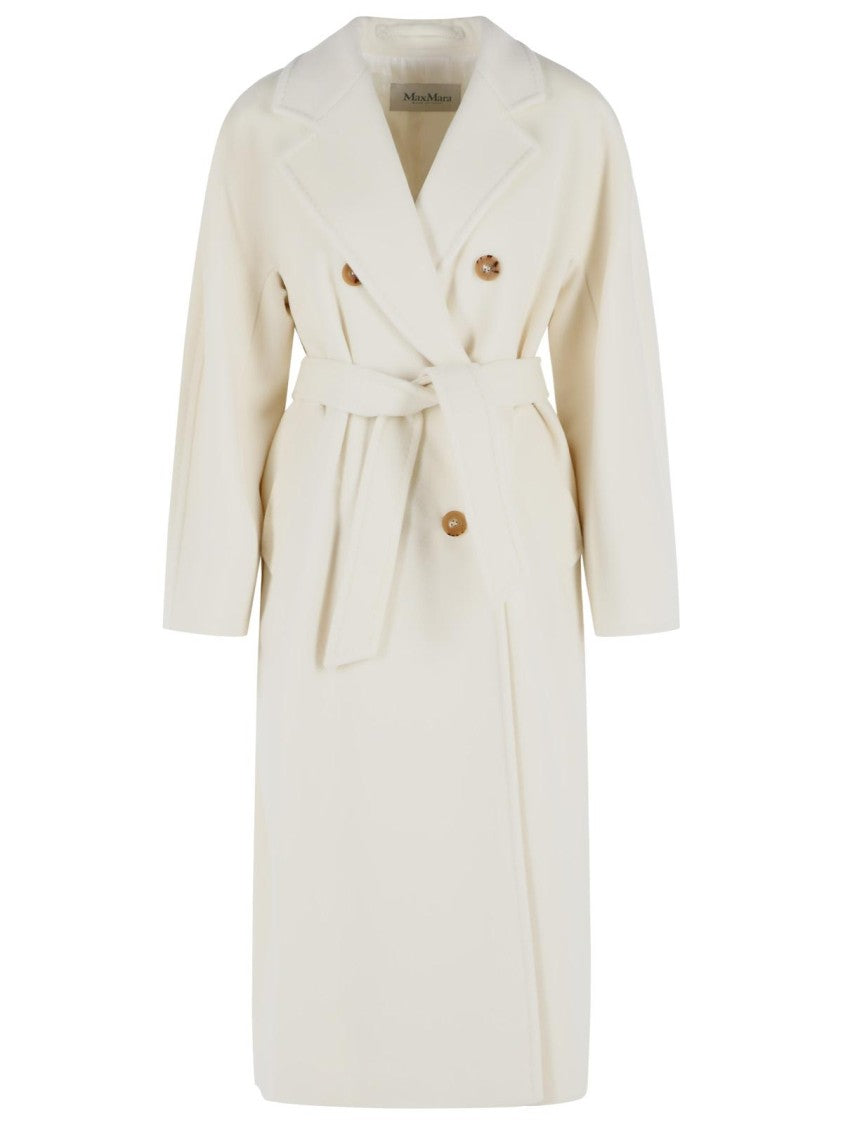 Max Mara Madame' Virgin Wool And White Cashmere Coat