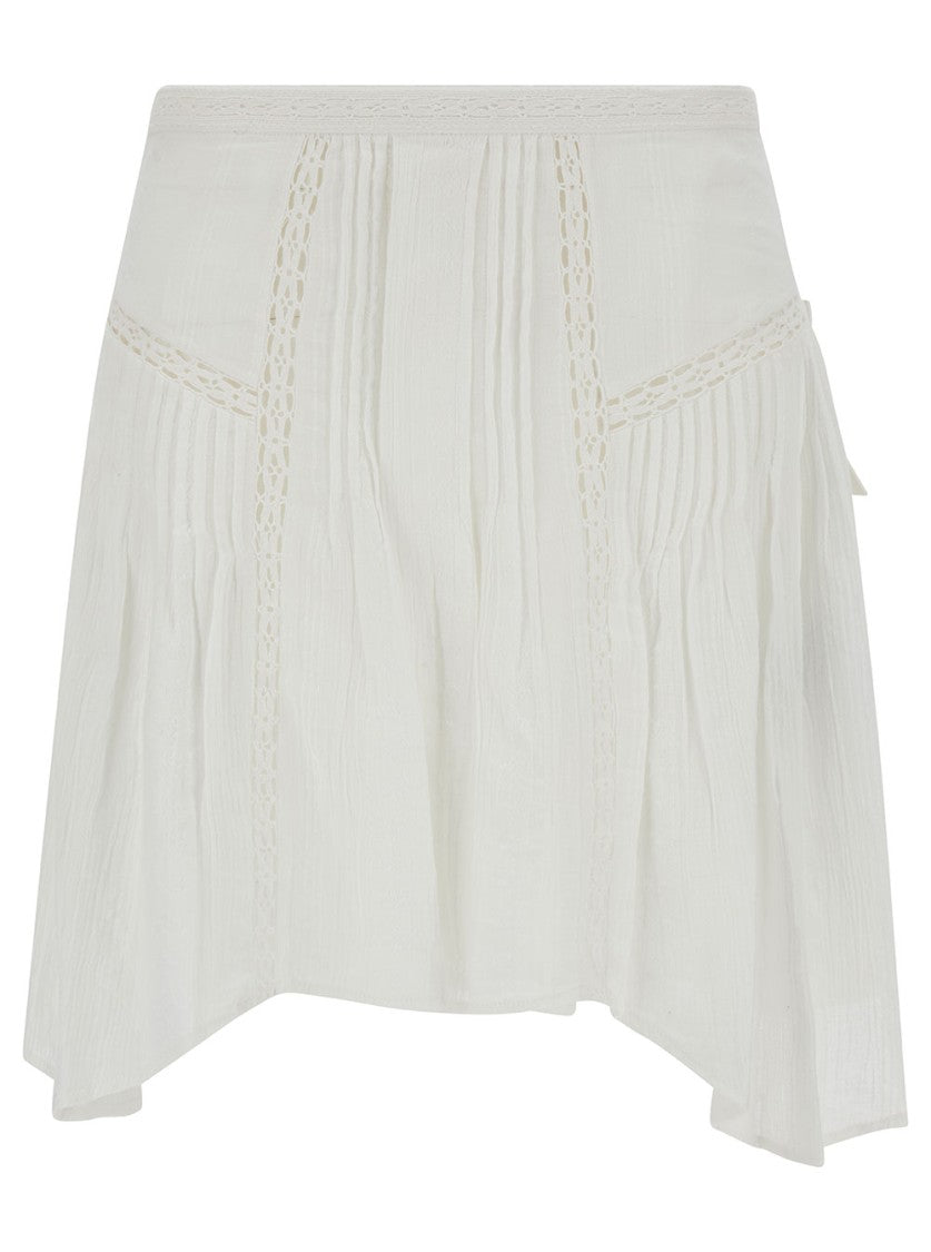 Isabel Marant Étoile Jorena' Mini White Asymmetric Skirt In Cotton Blend