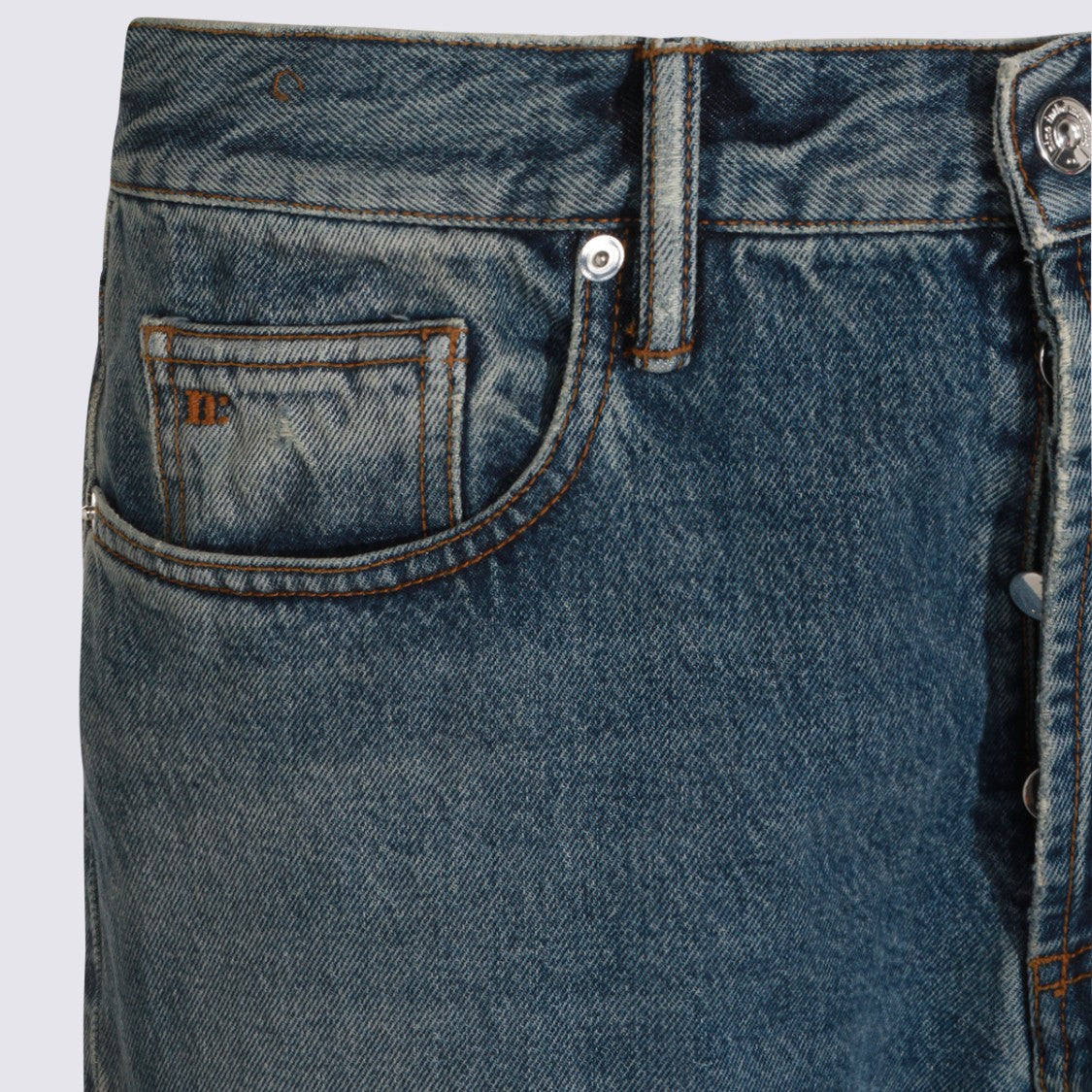 Nine In The Morning Classic Straight-Leg Denim Jeans With Medium Blue Wash