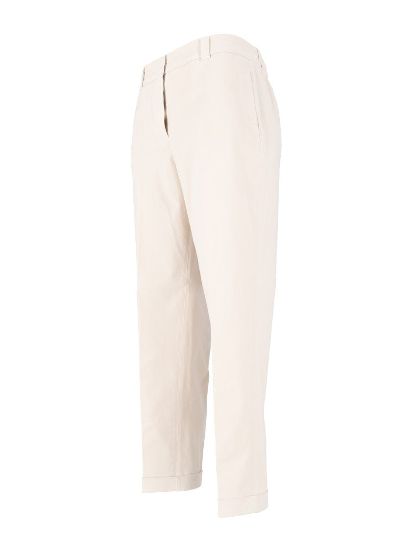 Peserico Cropped Minimalist Tailored Cropped Pants