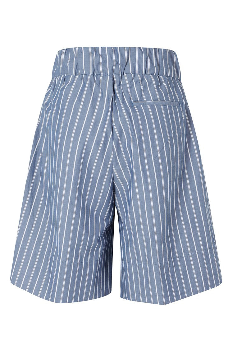 Myths Blue Elastic-Waist Cotton Shorts