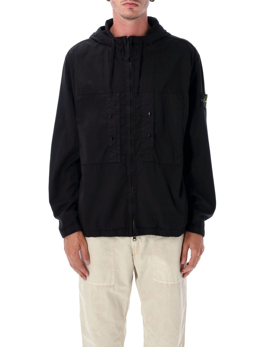 Stone Island Stretch Supima Cotton Twill Hooded Jacket