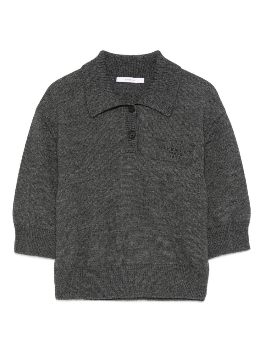 Givenchy Grey Silk And Nylon Lightweight Top