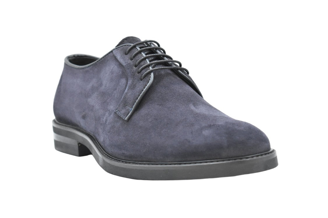 Florsheim Lace-Up Flat Shoes In Deep Blue Suede Finish