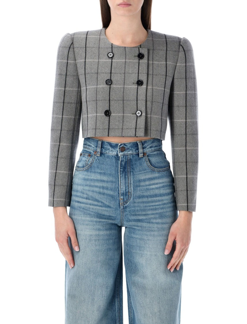 Chloé Cropped Checked Jacket