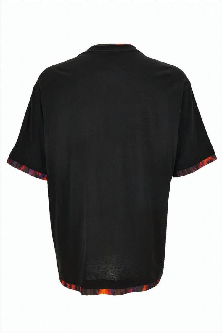 Versace Short-Sleeved Cotton T-Shirt With Vibrant Trim