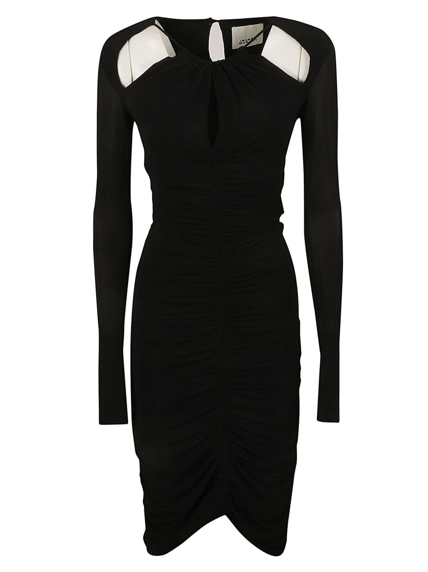 Isabel Marant Form-Fitting Black Dress With Keyhole Neckline