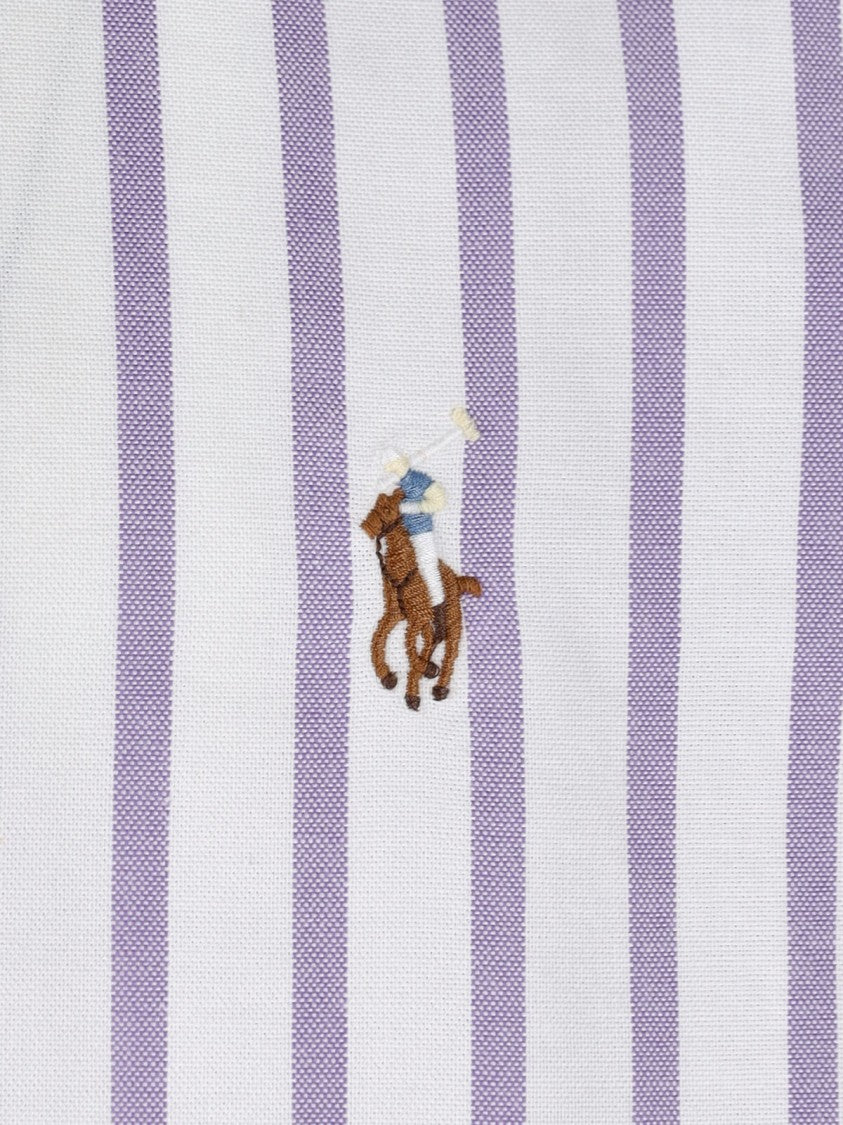 Polo Ralph Lauren White/Purple Striped Button-Down Shirt