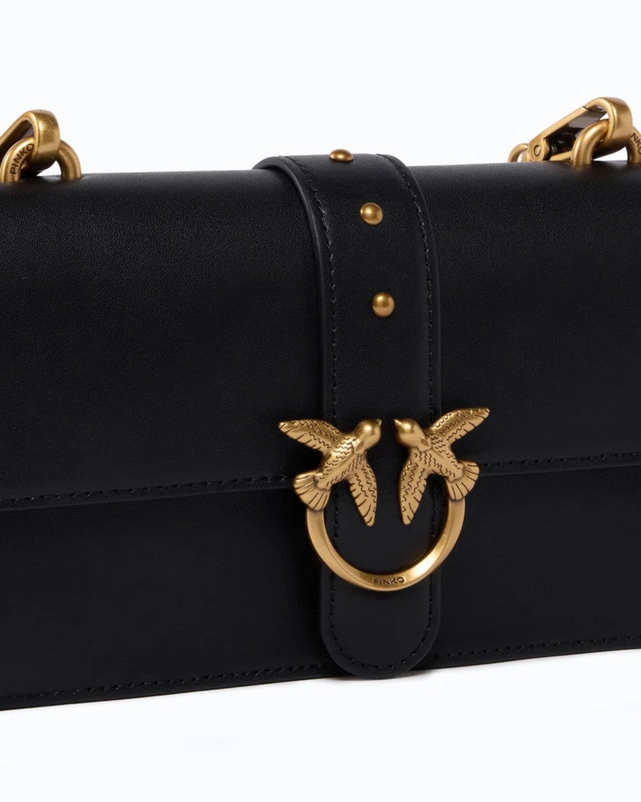 Pinko Black Mini Love Bag One Leather Shoulder Bag