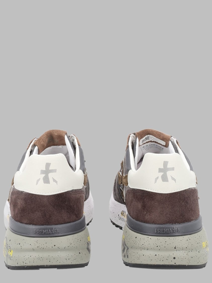 Premiata Charcoal Suede Artistic Sole Accent Sneakers
