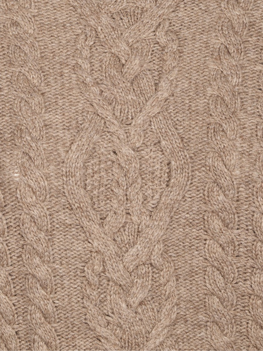 Max Mara Cropped Textured Cable Knit Sweater