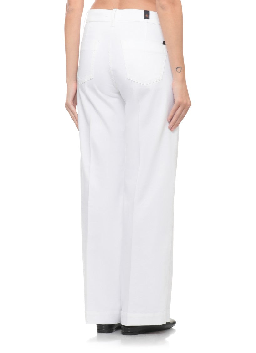 Cigala's White Five Pockets Cotton Jeans