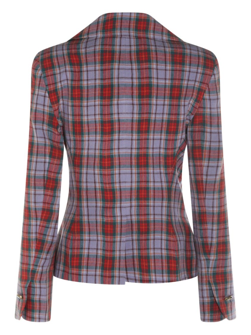 Vivienne Westwood Red Checked Pattern Tailored Notch Jacket