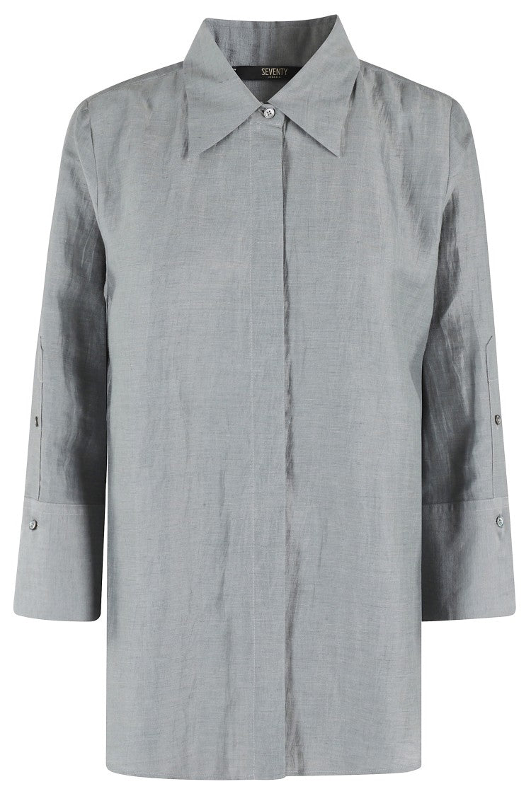 Seventy Crinkle Flamed Linen Blend Shirt