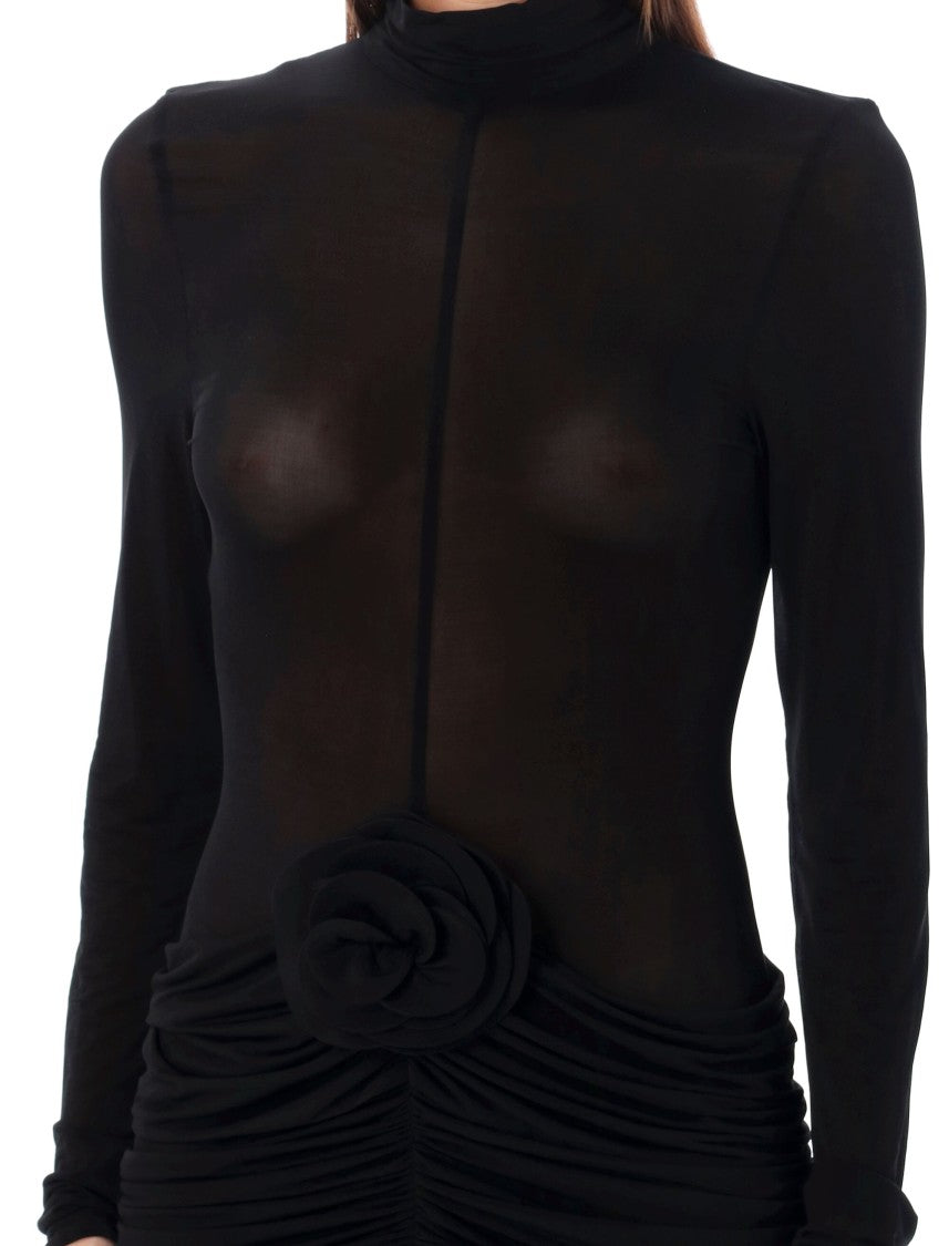 Magda Butrym Sheer High Neck Midi Dress