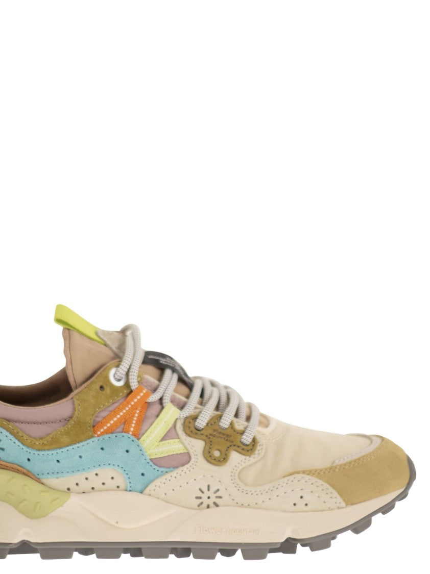 Flower Mountain Yamano 3 - Sneakers In Suede And Technical Fabric