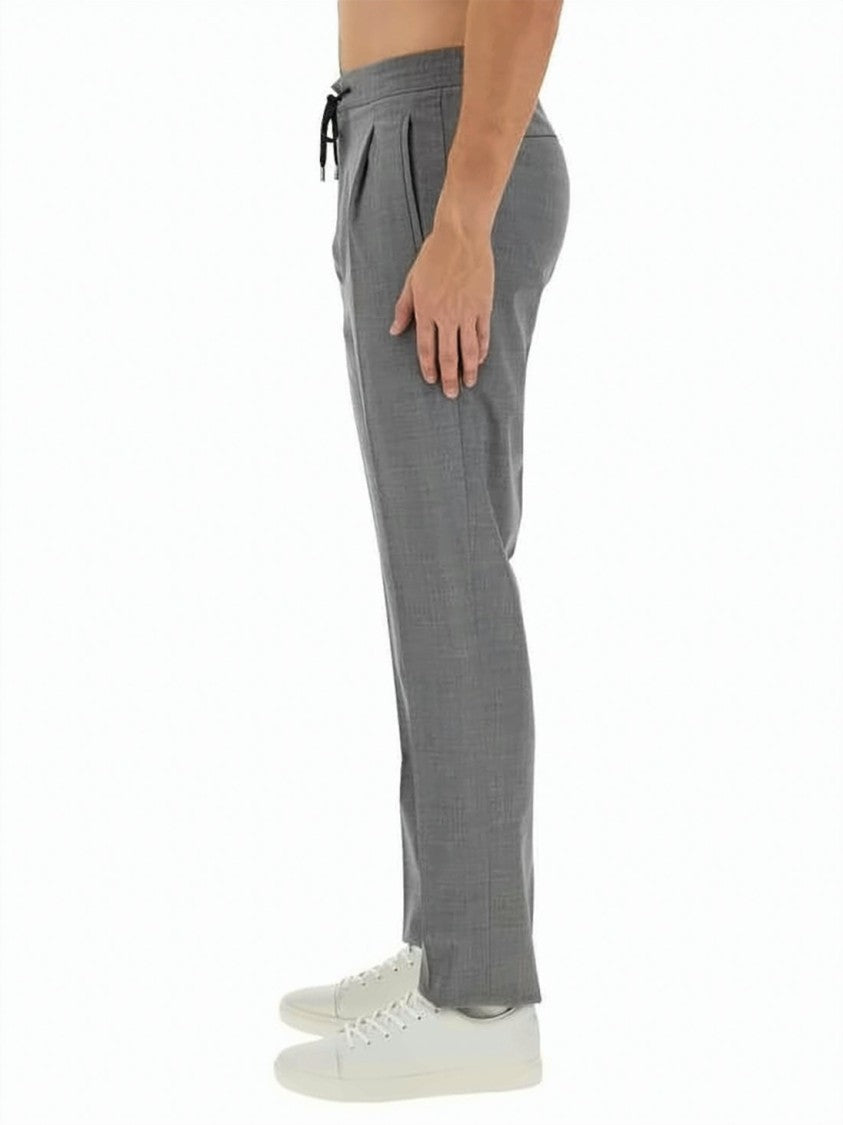 Lardini Tailored Slim-Fit Pants With Subtle Check Pattern