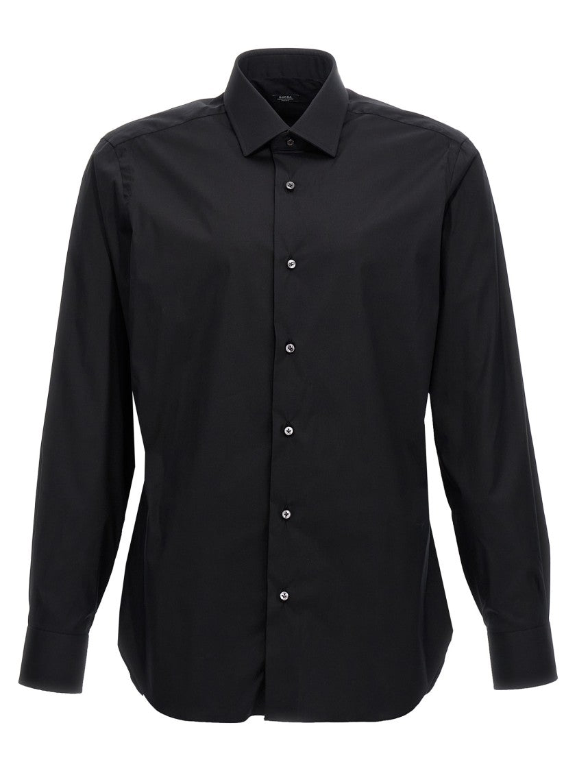 Barba Tailored Stretch Cotton Blend Poplin Shirt