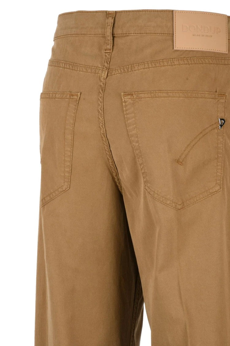 Dondup Lyocell Cotton Elastane Wide Leg Trousers - Brown