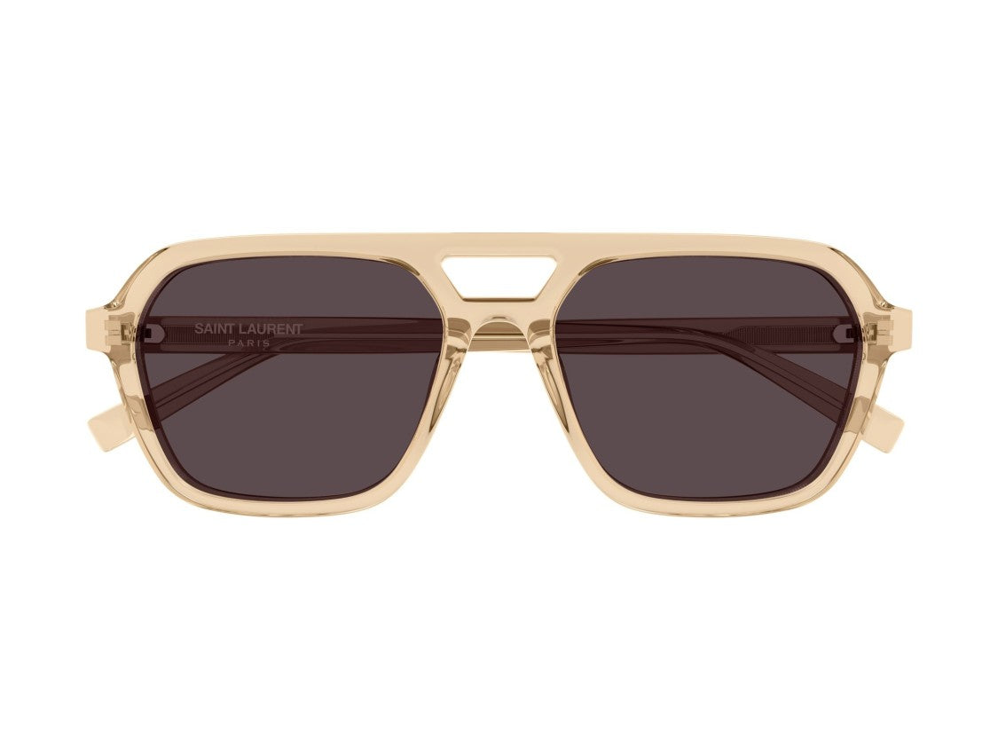Saint Laurent Beige Sl 905 Cut-Out Translucent Oversized Square Sunglasses