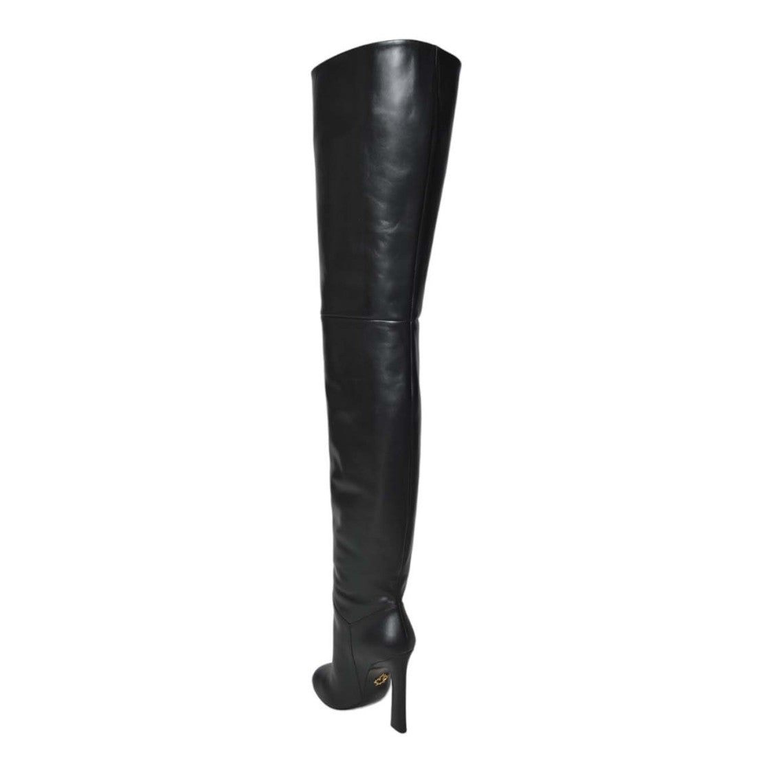 Dsquared2 Over-The-Knee Black Leather Boots With Block Heel