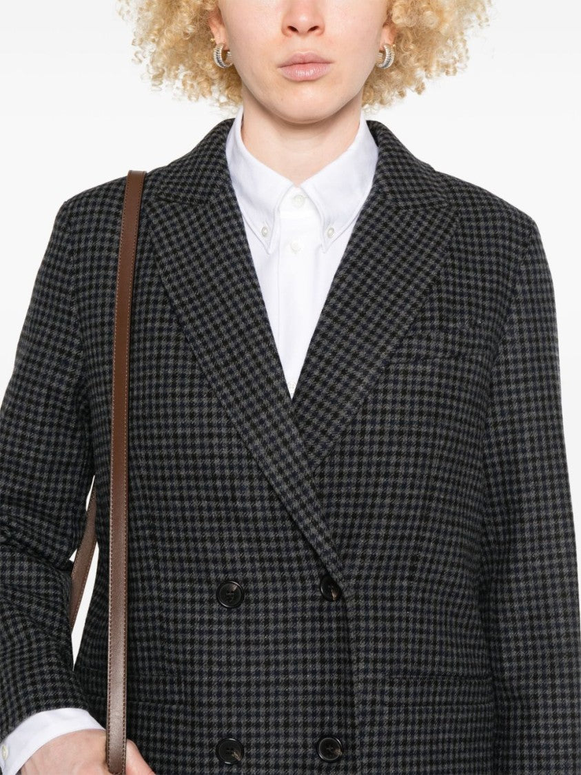 A.P.C. Double-Breasted Anthracite Grey Wool Blazer