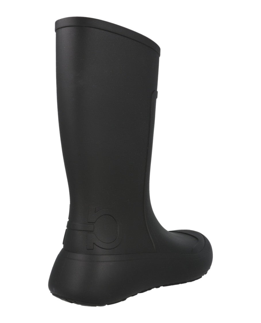 Ferragamo Gancini Mid-Calf Rainboots With Distinctive Design