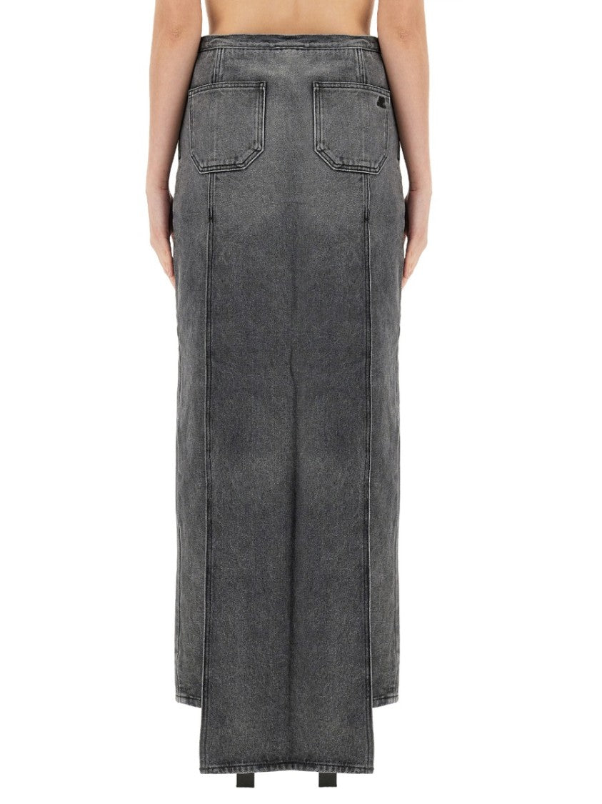 Courrèges Classic Long Denim Skirt