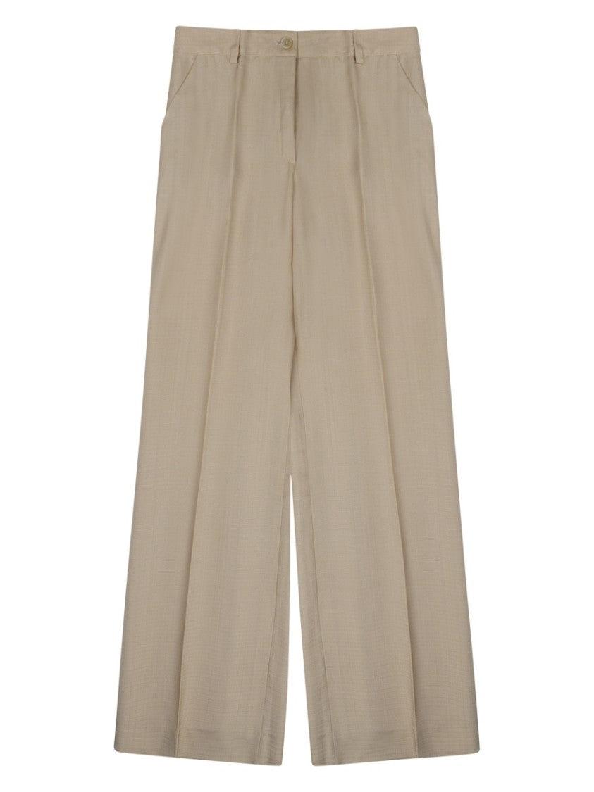 P.A.R.O.S.H. Wide-Leg Trousers With High Waist And Front Button Closure